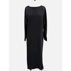 COS Black Pleated 3/4" sleeve Midi Length Shift Dress M